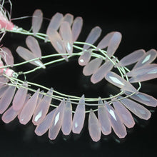 Load image into Gallery viewer, Natural Rose Chalcedony Faceted Briolette Tear Loose Drop Beads 8&quot; 25mm 30mm - Jalvi &amp; Co.