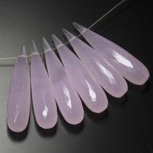 Load image into Gallery viewer, Natural Rose Chalcedony Faceted Tear Drop Beads 30x7mm 4pc - Jalvi &amp; Co.