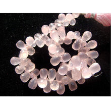 Load image into Gallery viewer, Natural Rose Quartz Faceted Tear Briolette Gemstone Loose Beads 7mm 9mm 25pc - Jalvi &amp; Co.