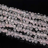 Natural Rose Quartz Faceted Tear Drop Beads 8mm 10mm 6inches