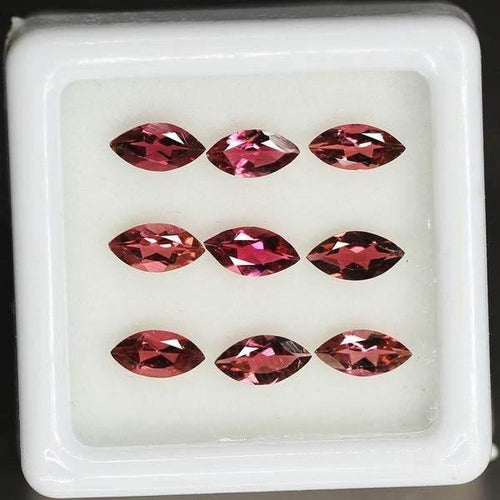 Natural Rubellite Pink Tourmaline Marquise Cut Loose Gemstone Pair 9pc 1.89Ct - Jalvi & Co.