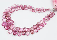 Load image into Gallery viewer, Natural Rubellite Pink Tourmaline Smooth Pear Drop Briolette Beads 4&quot; 5mm 12mm - Jalvi &amp; Co.