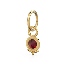 Load image into Gallery viewer, Natural Ruby Charm, 18k Solid Gold Charm, Handmade Gold Charm, Designer Charm Pendant, Charms Necklace, Ruby Charm - Jalvi &amp; Co.