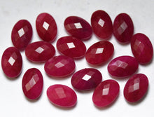 Load image into Gallery viewer, Natural Ruby, Without Drill Faceted Oval, Size 12x8mm 3 Match Pair - Jalvi &amp; Co.