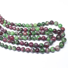 Load image into Gallery viewer, Natural Ruby Zoisite Smooth Round Ball Gemstone Loose Beads Strand 7&quot; 5mm 9mm - Jalvi &amp; Co.