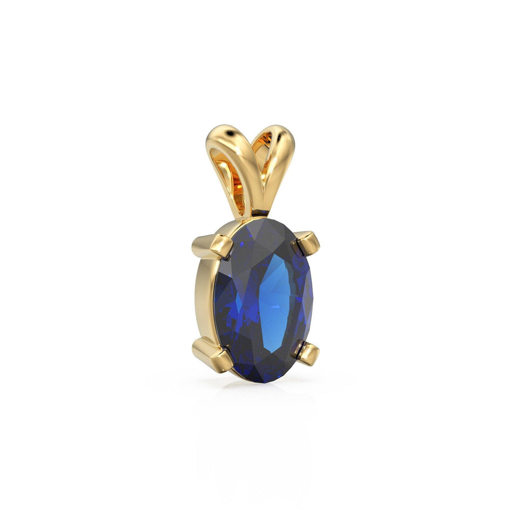 Natural Sapphire Charm, 18k Solid Gold Charm, Handmade Gold Charm, Blue Sapphire Gemstone Pendant Necklace, September Birthstone Charm - Jalvi & Co.