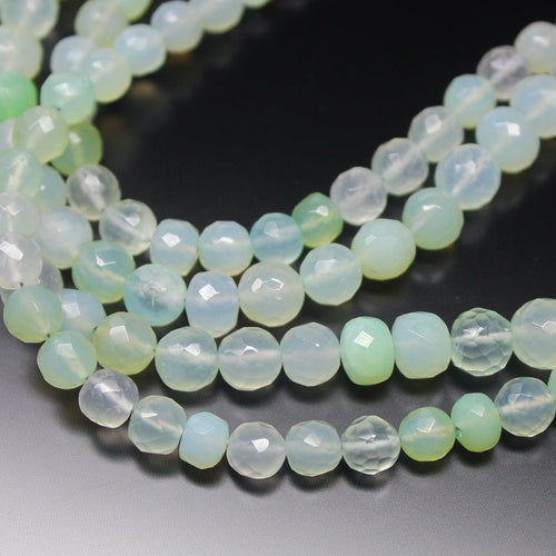 Natural Seafoam Green Chalcedony Round Cut Loose Gemstone Beads Strand 16