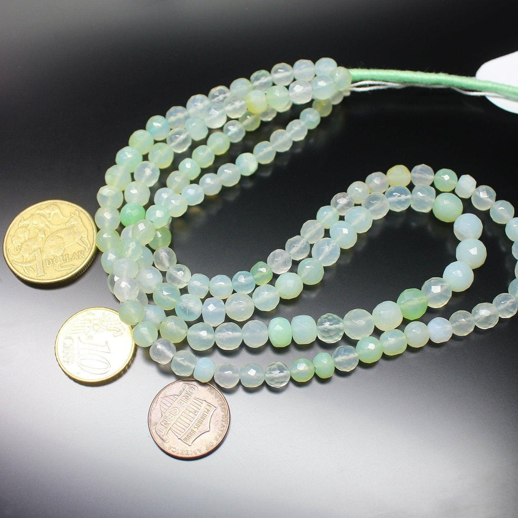 Natural Seafoam Green Chalcedony Round Cut Loose Gemstone Beads Strand 16" 7mm - Jalvi & Co.