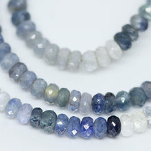 Load image into Gallery viewer, Natural Shaded Blue Sapphire Faceted Rondelle Loose Gemstone Beads 8&quot; 3mm 4mm - Jalvi &amp; Co.