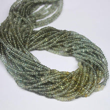 Load image into Gallery viewer, Natural Shaded Moss Aquamarine Smooth Loose Rondelle Beads Strand 3mm 3.5mm 13&quot; - Jalvi &amp; Co.