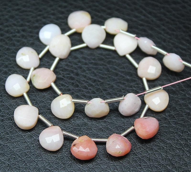 Natural Shaded Pink Opal Faceted Heart Loose Gemstone Beads Strand 8" 7mm 8mm - Jalvi & Co.