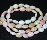 Natural Shaded Pink Opal Smooth Oval Loose Gemstone Beads Strand 14mm 12mm 16