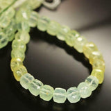 Natural Shaded Prehnite Faceted 3D Cube Square Shape Loose Gemstone Beads 8