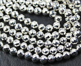 Natural Silver Pyrite Faceted Rondelle Beads 6mm 8inches
