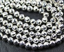 Load image into Gallery viewer, Natural Silver Pyrite Faceted Rondelle Beads 6mm 8inches - Jalvi &amp; Co.