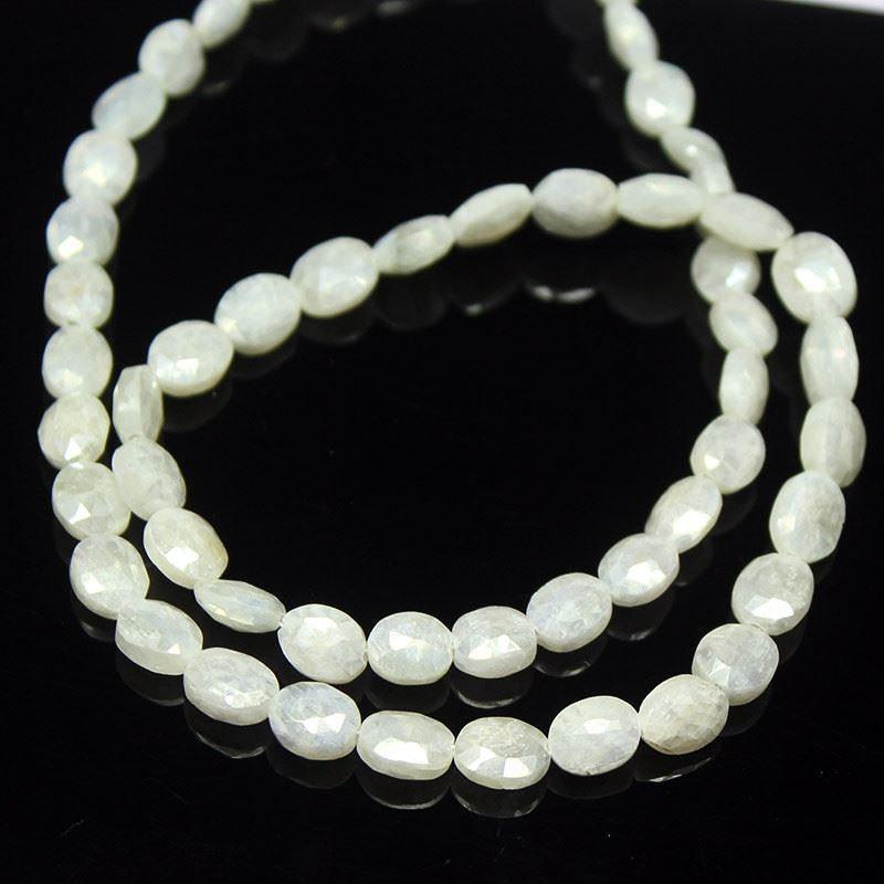 Natural Silverite Faceted Oval Spacer Gemstone Loose Beads Strand 6mm 8" - Jalvi & Co.