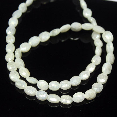 Natural Silverite Faceted Oval Spacer Gemstone Loose Beads Strand 6mm 8