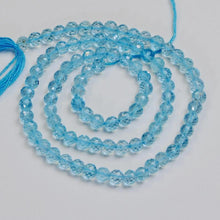 Load image into Gallery viewer, Natural Sky Blue Topaz Faceted Round Beads 4mm 11&quot; - Jalvi &amp; Co.