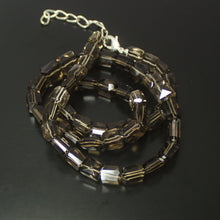 Load image into Gallery viewer, Natural Smoky Quartz Faceted Nugget Beads Necklace 7mm 10mm 20inches - Jalvi &amp; Co.