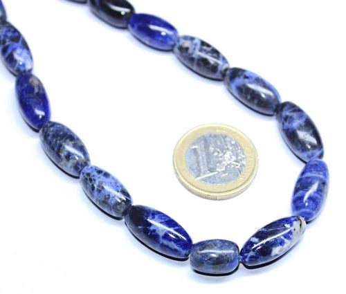 Natural Sodalite Smooth Polished Puff Loose Marquise Beads Strand 15mm 20mm 17