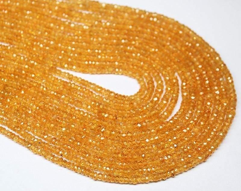 Natural Spessartine Orange Garnet Rondelle Faceted Beads Strand 16" 3mm 4mm - Jalvi & Co.
