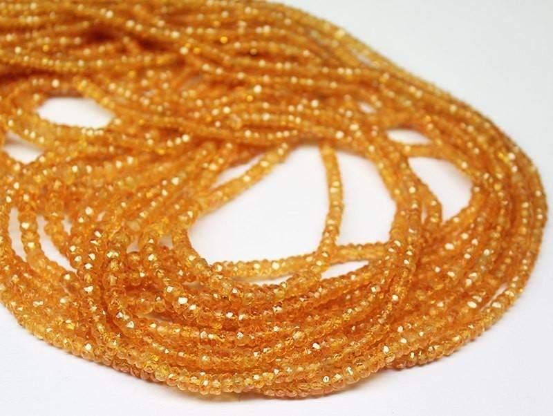 Natural Spessartine Orange Garnet Rondelle Faceted Beads Strand 16" 3mm 4mm - Jalvi & Co.