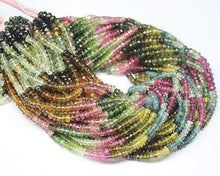 Load image into Gallery viewer, Natural Tourmaline Watermelon Faceted Rondelle Gemstone Loose Beads 4mm 13&quot; - Jalvi &amp; Co.