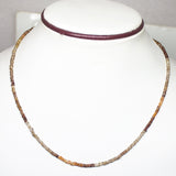 Natural Tundra Sapphire Faceted Rondelle Beads Necklace 2.5mm 19