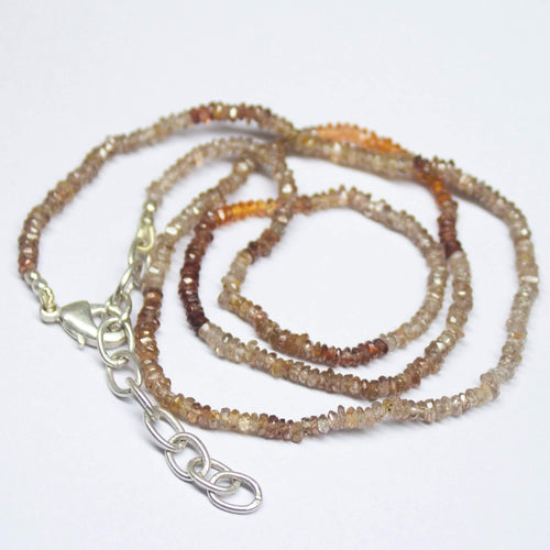 Natural Tundra Sapphire Faceted Rondelle Beads Necklace 2.5mm 20