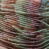 Natural Tundra Sapphire Micro Faceted Rondelle Loose Gemstone Beads 2.5mm 13