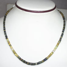 Load image into Gallery viewer, Natural Tundra Sapphire Smooth Rondelle Beads Necklace 4mm 5mm 17inches - Jalvi &amp; Co.