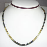 Natural Tundra Sapphire Smooth Rondelle Beads Necklace 4mm 5mm 17inches