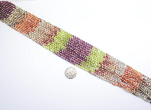 Natural Tundra Shaded Sapphire Rondelle Gemstone Smooth Beads Strand 3mm 14