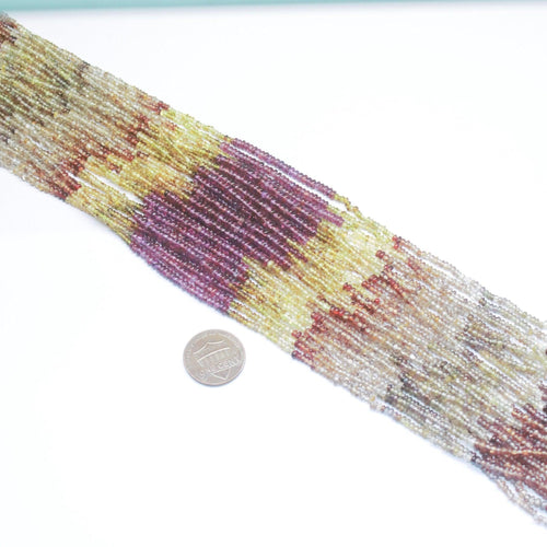 Natural Tundra Shaded Sapphire Rondelle Smooth Loose Gemstone Beads 3mm 14