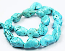Load image into Gallery viewer, Natural Turquoise Smooth Tumble Nugget Gemstone Loose Beads Strand 12mm 24mm 16&quot; - Jalvi &amp; Co.