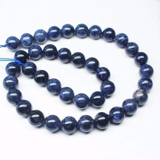 Natural Untreated Blue Sapphire Sphere Round Ball Smooth Beads Strand 8" 8mm - Jalvi & Co.