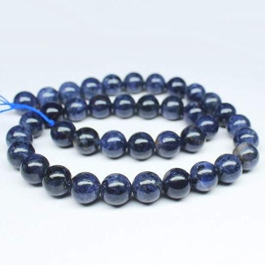 Natural Untreated Blue Sapphire Sphere Round Ball Smooth Beads Strand 8" 8mm - Jalvi & Co.