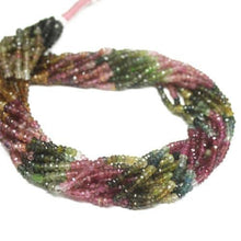 Load image into Gallery viewer, Natural Watermelon Tourmaline Faceted Rondelle Loose Gemstone Beads 13&quot; 3mm - Jalvi &amp; Co.