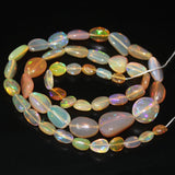 Natural Welo Fire Ethiopian Opal Smooth Tumble Gemstone Loose Beads 5mm 14mm 14