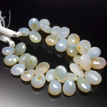 Load image into Gallery viewer, Natural White Chalcedony Faceted Pear Drop Briolette Beads, Chalcedony Beads 8 inches, 12-18mm - Jalvi &amp; Co.