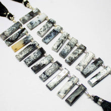 Load image into Gallery viewer, Natural White Moss Agate Faceted Rectangle Beads 22mm 25mm 10pc - Jalvi &amp; Co.