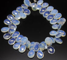 Load image into Gallery viewer, Natural White Opalite Faceted Pear Drop Beads 11mm 11.5mm 8&quot; - Jalvi &amp; Co.
