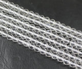 Natural White Quartz Crystal Faceted Round Cut Loose Ball Beads Strand 6mm 15