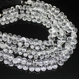 Natural White Quartz Faceted Briolette Tear Drop Loose Craft Beads 6