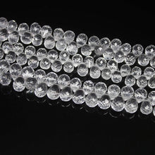 Load image into Gallery viewer, Natural White Quartz Faceted Briolette Tear Drop Loose Craft Beads 6&quot; 10mm - Jalvi &amp; Co.