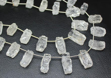 Load image into Gallery viewer, Natural White Quartz Hammered Rectangular Loose Beads Strand 14&quot; 21-26mm - Jalvi &amp; Co.