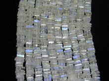 Load image into Gallery viewer, Natural White Rainbow Moonstone Smooth Heishi Cube Beads 5mm 5.5mm 16inches - Jalvi &amp; Co.