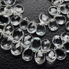 Load image into Gallery viewer, Natural White Topaz Faceted Pear Drop Beads 8.5mm 11mm 4inches - Jalvi &amp; Co.