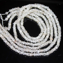 Load image into Gallery viewer, Natural White Zircon Faceted Rondelle Beads 3mm 3.5mm 13inches - Jalvi &amp; Co.