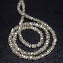 Load image into Gallery viewer, Natural White Zircon Faceted Rondelle Beads 4mm 5.5mm 16inches - Jalvi &amp; Co.